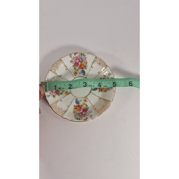 Vintage Floral Pink Iris Fine China Tea Cup & Saucer with Gold Trim Ucagco Japan - Picture 8 of 10